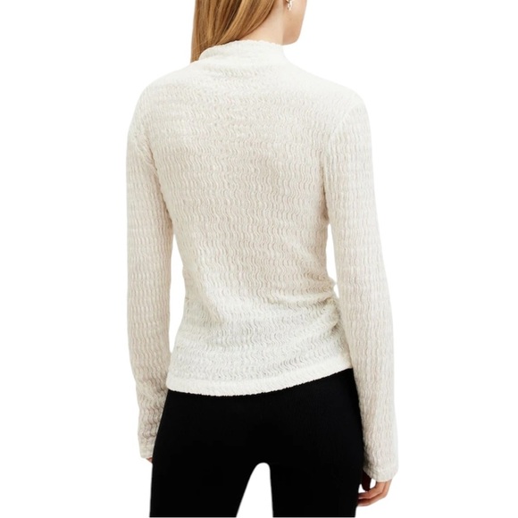 ALL SAINTS Connie Francesco Long Sleeve Top Chalk White Size XS - Picture 3 of 10